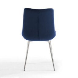 Home Detail Alba Velvet Dining Chair Set Of 2, Blue With Silver Legs - thumbnail 3