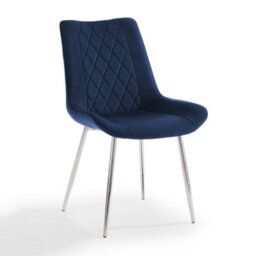 Home Detail Alba Velvet Dining Chair Set Of 2, Blue With Silver Legs - thumbnail 2
