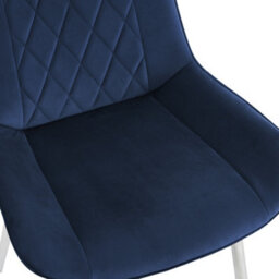 Home Detail Alba Velvet Dining Chair Set Of 2, Blue With Silver Legs - thumbnail 4