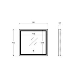 Homestylestore 750 X 700mm Chestnut Wall Mounted Waterproof Led Bathroom Mirror - thumbnail 2