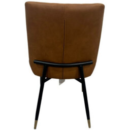 Tan Pu Leather Steel Legs Dining Chairs (Set Of 2) - thumbnail 6