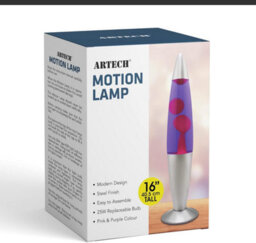 Trendi 16 Inch Motion Lava Lamp Aluminium Base Relaxation Room Decoration Pink Wax Purple Liquid - thumbnail 2