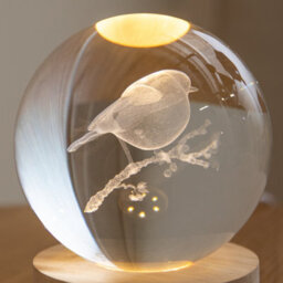 Samuel Alexander 10Cm Usb Powered Light Up Christmas Decoration 3D Robin Glass Globe - thumbnail 5