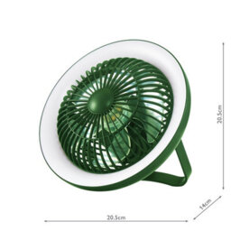 DAR Turbo Rechargeable Desk Fan With Lamp Green Led - thumbnail 2