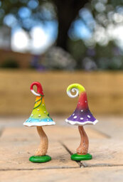 Marco Paul Set Of 2 Resin Multi-Coloured Toadstool Garden Ornament - thumbnail 2