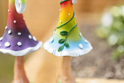 Marco Paul Set Of 2 Resin Multi-Coloured Toadstool Garden Ornament - thumbnail 3