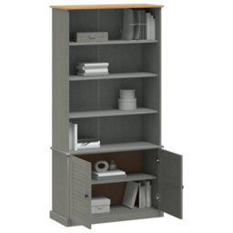 Vidaxl Bookcase Vigo Grey 85X35X170 Cm Solid Wood Pine - thumbnail 3