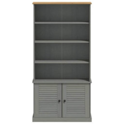 Vidaxl Bookcase Vigo Grey 85X35X170 Cm Solid Wood Pine - thumbnail 4