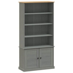 Vidaxl Bookcase Vigo Grey 85X35X170 Cm Solid Wood Pine - thumbnail 2