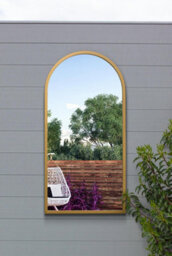 Mirroroutlet The Arcus Gold Metal Framed Arched Garden Wall Mirror 80Cm X 40Cm - thumbnail 5