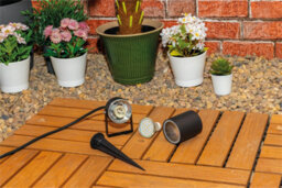 Netagon Luxform Lighting Onyx Water Resistant 230V 4W Led Outdoor Spotlight With Ground Spike And 3M Mains Cable - thumbnail 5