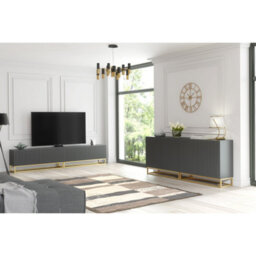 Creative Furniture Ripple Sideboard 100Cm - Dark Grey With Fluted Doors - thumbnail 7