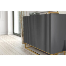 Creative Furniture Ripple Sideboard 100Cm - Dark Grey With Fluted Doors - thumbnail 4