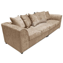 Furnishings For Less UK Monaco Chenille Fabric Long 4 Seater Sofa  Beige - thumbnail 4