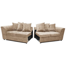 Furnishings For Less UK Monaco Chenille Fabric Long 4 Seater Sofa  Beige - thumbnail 2