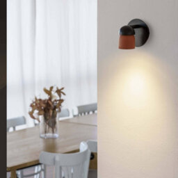 Luminosa Lighting Luminosa Coco Wall Spotlight Black, Terracota 1X Gu10 - thumbnail 4