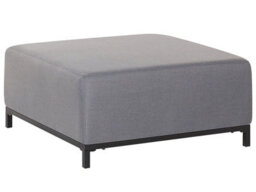 Beliani Water-Resistant Grey Fabric Ottoman With Matt-Black Aluminium Legs, Square Pouffe W83 X D83 X H38Cm - thumbnail 3