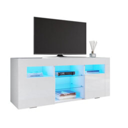 High Gloss Led Tv Stand Unit White Sideboard Storage Modern Living Room Cabinet - thumbnail 4