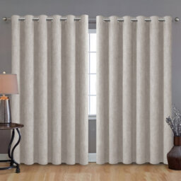 Bedlooms Beige Linen Curtain 100% Blackout Thermal Insulated Eyelet Curtain (Pair) 90 X 90 Inches With Tie Back Two - thumbnail 9