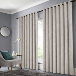 Bedlooms Beige Linen Curtain 100% Blackout Thermal Insulated Eyelet Curtain (Pair) 90 X 90 Inches With Tie Back Two - thumbnail 2