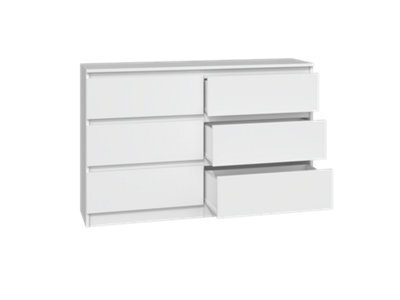 Chest Of Drawers Topeshop Malwa M6 White 6 Drawer 120 X 75 X 40 Cm - image 1