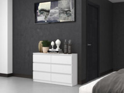 Chest Of Drawers Topeshop Malwa M6 White 6 Drawer 120 X 75 X 40 Cm - thumbnail 5