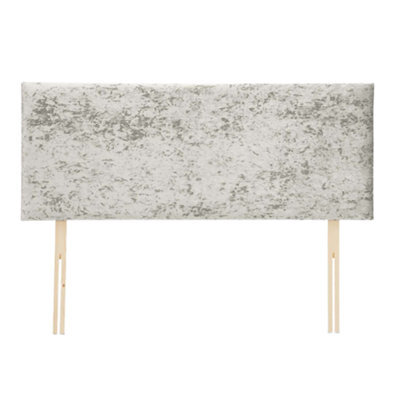 "Urban Textures Luxury 20"" High Crushed Velvet Fabric Upholstered Bed Headboard - Silver" - image 1