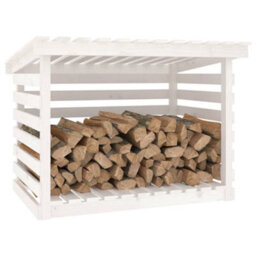 Walplus Firewood Rack White 108X73X79 Cm Solid Wood Pine - thumbnail 4
