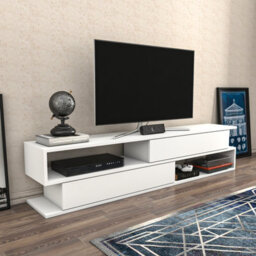 Decorotika Cortez Tv Stand Tv Unit For Tv's Up To 72 Inch White - thumbnail 2