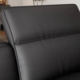 Valencia Valentina Leather Loveseat Recliner Sofa Black Nappa 11000 Leather Kiln-Dried Wood Adjustable Headrest - thumbnail 7