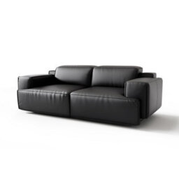 Valencia Valentina Leather Loveseat Recliner Sofa Black Nappa 11000 Leather Kiln-Dried Wood Adjustable Headrest - thumbnail 1