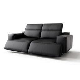 Valencia Valentina Leather Loveseat Recliner Sofa Black Nappa 11000 Leather Kiln-Dried Wood Adjustable Headrest - thumbnail 9