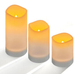 Taylor & Brown 3 Pack Solar Powered Outdoor Candles, Waterproof Led Flameless Pillar Candle, Dusk To Dawn, Rechargeable Battery - thumbnail 2