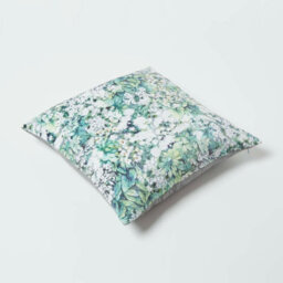 Homescapes Floral Garden Green Velvet Cushion 46 X 46 Cm - thumbnail 5