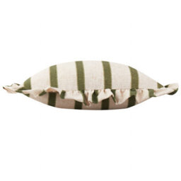 Wylder Connie Square Striped Feather Filled Cushion, Moss, 45 X 45Cm - thumbnail 3