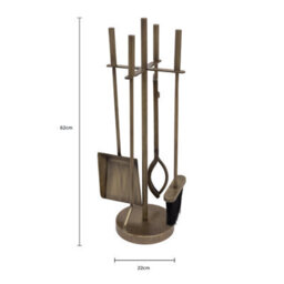 Charles Bentley Chestnut Fireside Companion Set With Stand Poker Shovel Brush Tongs Tool Stand - thumbnail 7