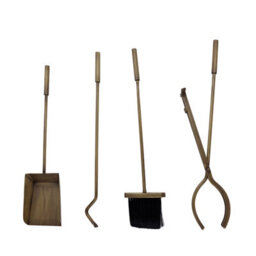 Charles Bentley Chestnut Fireside Companion Set With Stand Poker Shovel Brush Tongs Tool Stand - thumbnail 6