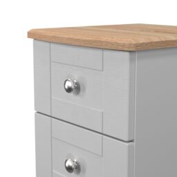 Santander Ready Assembled Matt Grey & Oak 2 Drawer Wide Bedside Chest (H)502mm (W)395mm (D)411mm - thumbnail 3