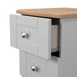 Santander Ready Assembled Matt Grey & Oak 2 Drawer Wide Bedside Chest (H)502mm (W)395mm (D)411mm - thumbnail 4