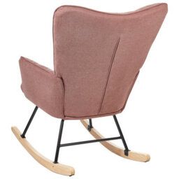 Beliani Rocking Chair Oulu Fabric Pink - thumbnail 5