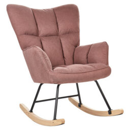 Beliani Rocking Chair Oulu Fabric Pink