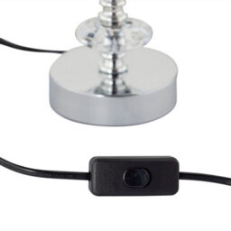 First Choice Lighting Set Of 2 Chrome Jewelled Table Lamps With Natural Linen Shades - thumbnail 6