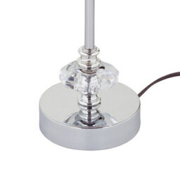 First Choice Lighting Set Of 2 Chrome Jewelled Table Lamps With Natural Linen Shades - thumbnail 5