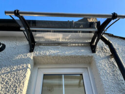 Canofix UK Canofix Door Canopy Pc 9000 Width X 1500 Projection (Black Bracket - Clear Sheet) - thumbnail 3