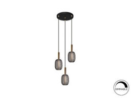 Luminosa Lighting Luminosa Micrón Cluster Pendant Ceiling 3 Light Gold, Black Led 3000K - Uk Stock - thumbnail 4