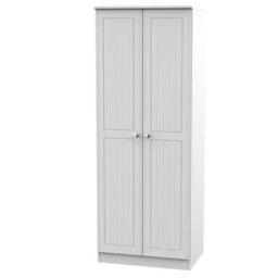 Vittoria Ready Assembled Contemporary Matt Grey Tall Double Wardrobe (H)1970mm (W)740mm (D)530mm - thumbnail 1