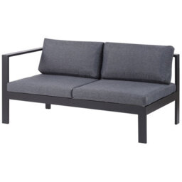 Beliani Garden Corner Sofa With Table 5 Seater Messina Left Hand Metal Black - thumbnail 9