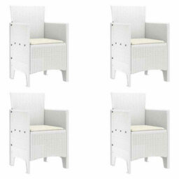Berkfield Garden Dining Set 5 Pcs White - thumbnail 4