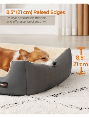 LEDREM Dog Bed Large Washable, Soft Cosy Grey Dog Sofa Bed Puppy Bed Removable Reversible Cushion Dog Beds Pet Bed - image 1