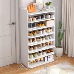 8 Tiers Shoe Cabinet Rack Storage Cupboard Footwear Desktop Stand Wooden Shelves - thumbnail 3